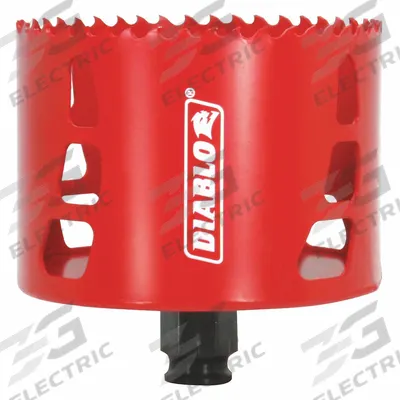 DIABLO Hole Saw: 3 5/8 in Saw Dia., 4 Teeth per Inch, 2 3/8 in Max. Cutting Dp - Multi-Material-Cutting Hole Saws without Arbor