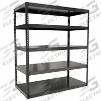 HALLOWELL Boltless Shelving: Standalone, Extra-Heavy-Duty, 72 in x 36 in, 84 in Overall Ht, Steel (MPN HCR723684-5ME). Key specifications — Finish: Powder Coated; Maximum Post Load Capacity: 6,000 lb with Beams Evenly Spaced at 21 in; Decking Material: Steel; Color: Black; Beam Profile: Angle; Brand: HALLOWELL; Side Panel: Open.