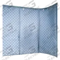 SINGER SAFETY Acoustic Partition: 0.65 NRC, 4 ft Overall Wd, 8 ft Overall Lg, 2 in Thick, Fiberglass (MPN 22125C48). Key specifications — Panel Shape: Curved; Brand: SINGER SAFETY; Includes: Rollers.