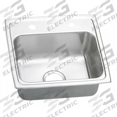 ELKAY Bowl Drop-In Sink: 19 in Overall Lg, 18 in Overall Wd, 5 3/8 in Bowl Dp - One-Bowl Counter-Mounted Kitchen & Bar Sinks without Faucets