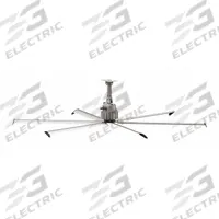SKYBLADE Ceiling Fan: 50,409 cfm Airflow, 14 ft Blade Dia, Variable Speeds, 230/460V AC, Three Phase (MPN GPROP-1443-646-3). Key specifications — Voltage: 230/460V AC; Light Kit: No; Series: GPROP; Number of Speeds: Variable; Phase: Three; Current: 1 A; Brand: SKYBLADE.