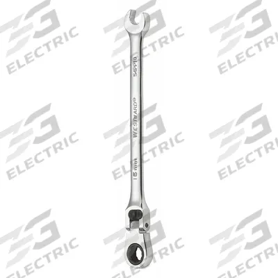 WESTWARD Combination Wrench: Alloy Steel, Chrome, 16 mm Head Size, 9 1/2 in Overall Lg - Metric 12-Point Ratcheting Combination Wrenches