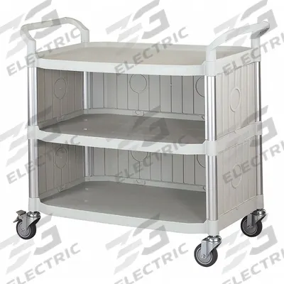 APPROVED VENDOR Enclosed Cart: Enclosed, 400 lb Max Load Capacity, 3 Shelves - Enclosed Plastic Carts