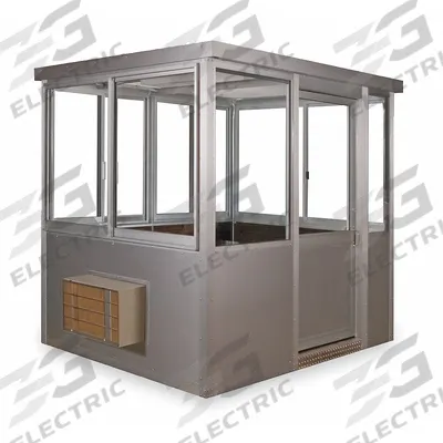 PORTA-KING Assembled Guard Building: 6 ft x 4 ft x 8 ft, A/C Unit Included - Aluminum Guard Buildings