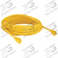 APPROVED VENDOR Extension Cord: Indoor Use, 50 ft Lg, Outlet, 5-15P, 12/3, SPT-3, Yellow, 125V AC (MPN 1FD62). Key specifications — Brand: APPROVED VENDOR; Temperature Rating: 32° to 167°F; NEMA Plug Configuration: 5-15P.