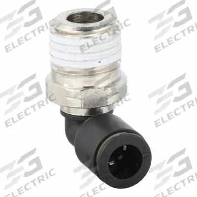 LEGRIS Push-Fit Elbow Fitting: 1/4 in OD x 1/4 in Pipe Size, Push-to-Connect x MNPT - Nylon & Nickel-Plated Brass Tube Fittings