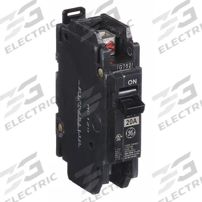 GE Miniature Circuit Breaker: THHQC, 20 A, 120/240V AC, Single Phase, 22kA at 120/240V AC - THQC & THHQC Series, Unit-Mount GE Miniature Circuit Breakers
