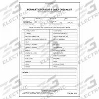 JJ KELLER Forklift Inspection Book: Operator Daily Checklist (MPN 7779). Key specifications — Product Type: Operator Daily Checklist; Manufacturer Part Number: 7779; Brand: JJ KELLER.
