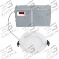 KEYSTONE TECHNOLOGIES LED Light Fixture: 3 in Dia, 530 lm, 2700K/3000K/3500K/4000K/5000K, 6.5 W (MPN KT-WDLED6.5-3A-9CSF-FDIM). Key specifications — Trim Color: Available Separately; Dimmable: Yes; Color Temperature: 3500K; Brand: KEYSTONE TECHNOLOGIES; Voltage: 120V AC.