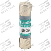 LITTELFUSE Fuse: FLM Series, Midget, Time-Delay, 25 A, 250 V AC, 13/32 in x 1 1/2 in, Non-Indicating (MPN FLM025). Key specifications — Series: FLM; Brand: LITTELFUSE.