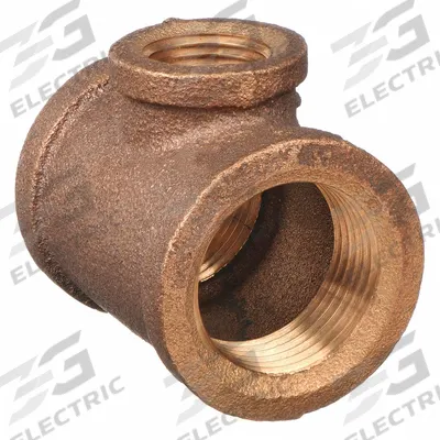 APPROVED VENDOR Metal Pipe Tee: Tee, 3 in x 3 in x 2 in, Brass, 200 psi - Low-Pressure Threaded Pipe Fittings