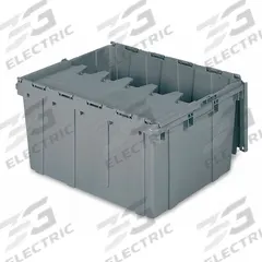 BUCKHORN Attached Lid Tote: 17 gal, 24 in x 19 1/2 in x 12 1/2 in, Gray Body, Gray Lid, Plastic (MPN 39175). Key specifications — attr1188613: Plastic; attr1188631: BUCKHORN.