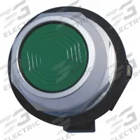 EATON Flush Push Button: Green, 30 mm Mounting Size, Non-Metallic, Momentary (MPN HT8AAG). Key specifications — Brand: EATON; Action: Momentary; Series: HT800; Push Button Material Type: Non-Metallic.
