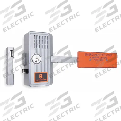 ALARM LOCK Exit Door Alarm: 9 V DC, Rim, Aluminum, Siren - Door Alarm Push Levers