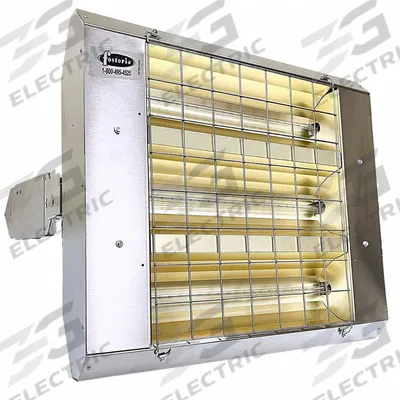 FOSTORIA Infrared Quartz Electric Heater: 4800 W Watt Output, 480V AC, 1/3 Phase - Indoor/Outdoor Suspended Infrared Radiant Electric Ceiling Heaters