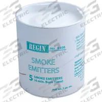 REGIN Smoke Cartridge: 2,500 cu ft Generated Volume, 4 min Max Emission Time, Non-Toxic (MPN S105). Key specifications — Brand: REGIN; Ignition Type: Match/Lighter; Smoke Color: White; Toxicity: Non-Toxic.