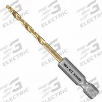 BOSCH Hex Shank Drill Bit: 1/8", 135° Split Point, TiN-Coated HSS, Impact Rated (MPN TI2135IM). Key specifications — attr1234973: Impact Rated; attr1234966: BOSCH; attr1234978: 0.1250.
