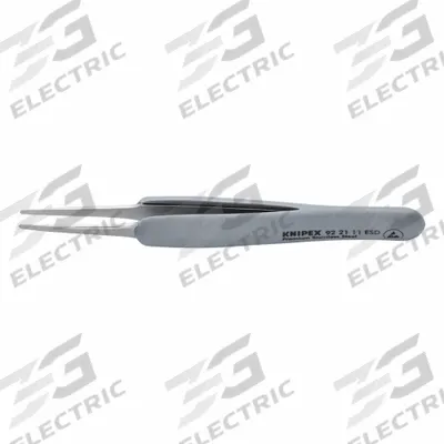 KNIPEX Precision Tweezers: Stainless Steel, Round, Straight Tip - ESD-Safe Tweezers