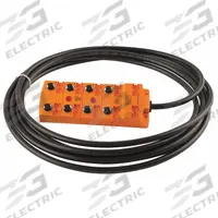 IFM Sensor Wiring Block: 8 Ports, 5 Pole M12 Female, 5 m Cable Lg, Black PUR, 11 Cores (MPN EBC021). Key specifications — IP Rating: IP 67; Features: PNP Electrical Design.