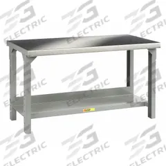 LITTLE GIANT Workbench: Adj Ht, Stainless Steel, 48 in x 30 in, 5,000 lb Overall Load Capacity, Gray (MPN WSS2-3048-AH). Key specifications — Brand: LITTLE GIANT.