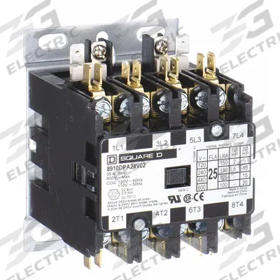 SQUARE D Definite Purpose Magnetic Contactor: 4 Poles, 208-240V AC, 40 A - Non-Reversing Definite Purpose Contactors