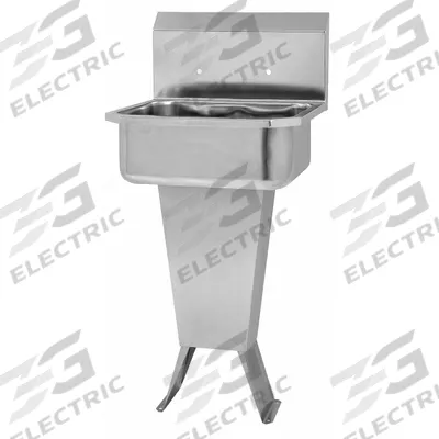 SANI-LAV Hand Sink: 41 1/2 in Overall Ht, 17 in Bowl Lg, 7 in Bowl Dp, 2 Faucet Holes - One-Station Freestanding Hand Sinks without Faucets