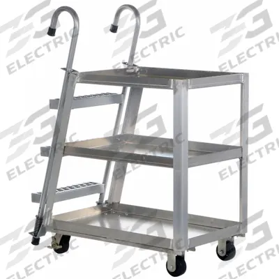 APPROVED VENDOR Vertical-Access Utility Cart: 660 lb, 36 in L x 22 in W Shelf - Corrosion-Resistant Vertical-Access Utility Carts with Lipped Metal Shelves