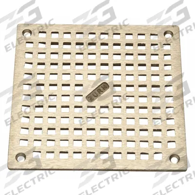 ZURN Strainer: Square, 4 3/4 in Overall Wd, 3/4 in Overall Ht, Nickel, Nickel - Light-Duty Floor Drain Grates (Class A)