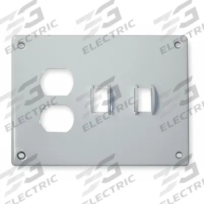 HUBBELL Wall Plate: Combo, 3 Gang, White - Combination Wall Plates