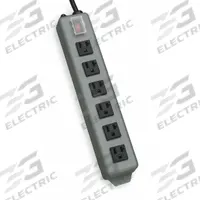 TRIPP LITE Outlet Strip: 6 Outlets, 15 ft Cord Lg, 20 A Current, UL 1363, Gray, 5-20P, 2 1/2 in Wd (MPN UL620-15). Key specifications — Brand: TRIPP LITE; Mounting Style: Keyhole.