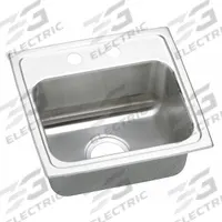 ELKAY Bowl Drop-In Sink: 17 in Overall Lg, 16 in Overall Wd, 7 1/2 in Bowl Dp, 14 in Bowl Lg, 18 ga (MPN LR17162). Key specifications — Brand: ELKAY; Color Family: Silver/Gray.