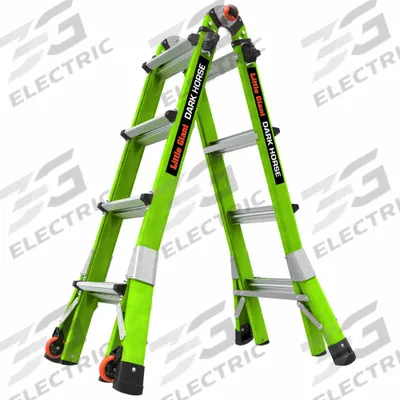 LITTLE GIANT Combination Ladder: 3 Configurations, Fiberglass, 300 lb Load Capacity - Extending Multifunction Ladders