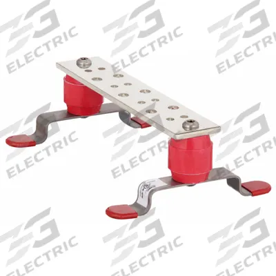 PANDUIT Grounding Busbar: Copper, 10 in Grounding Bar Lg - Grounding Busbars with Standoffs