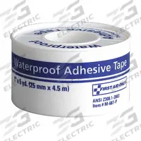 FIRST AID ONLY First Aid Tape: White, 5 yd Roll Lg, 1 in Tape Wd, Refill (MPN M687-P). Key specifications — Unitized: Bulk; Brand: FIRST AID ONLY; Manufacturer Part Number: M687-P; Elasticity: Non-Elastic; Sterility: Non-Sterile; Adhesiveness: Adhesive; Latex Content: Latex Free; Standards: ANSI/ISEA Z308.1-2015.