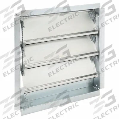 Dayton 17"H-W 4.5"L Aluminum Backdraft Damper: For 12 in Fan, Single Panel, 17 in H - Ceiling/Roof-Mount Backdraft Dampers