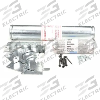 3M Sleeve Kit: Round, 12 in Overall Lg, 2 in Overall Wd, 4 hr - Firestop Passthroughs for Cables