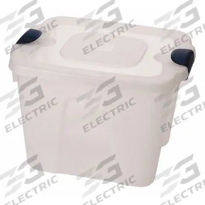 HOMZ Storage Tote: 10 gal, 19 in x 15 3/4 in x 13 1/2 in, Clear Body, Clear Lid - Clearview Totes with Latch-On Lids