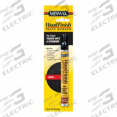 MINWAX Wood Repair Marker: Wood Repair Marker, Oil, 1 Container Size, Wood, Ebony, Minwax (MPN 634900000). Key specifications — Brand: MINWAX; Sub-Brand: Minwax; Color: Ebony.