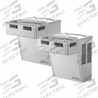 HALSEY TAYLOR Bi-Level Drinking Fountain: On-Wall, 38 in Ht, Front Pushbar/Side Pushbar, Silver (MPN HAC8BLSS-NF). Key specifications — Housing Color: Silver; Brand: HALSEY TAYLOR; Housing Material: Stainless Steel; Housing Finish: Plain; Chilling Capacity: 8 gph @ 50°F.