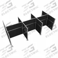 VERSARE Cubicle Kit: 72 in Overall Ht, 48 in_72 in Overall Wd, 9 Panels, Black, Fabric (MPN HPK-6P4-S-BLK). Key specifications — Panel Color: Black; Brand: VERSARE; Panel Material: Fabric.