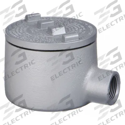 APPLETON ELECTRIC Conduit Outlet Body: Aluminum, Powder Coated, GR, 1/2 in Trade Size, E Body - EA Round Body - 90°Elbow Type
