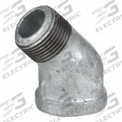 USA INDUSTRIALS Metal Pipe Elbow: 45° Elbow, 150 psi, 1/2 in x 1/2 in - Low-Pressure Threaded Pipe Fittings with Thread Sealant