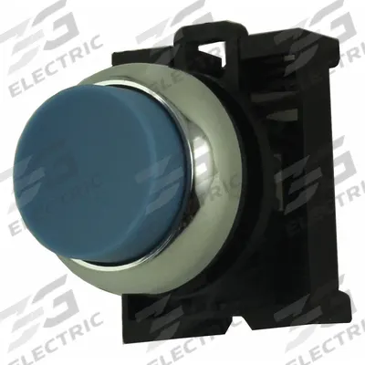 EATON Extended Push Button: Blue, 22 mm Mounting Size, Metallic - Extended-Length Push-Button Operators
