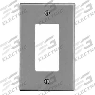 HUBBELL Wall Plate: Decorator-Rocker, 1 Gang, Gray - General Purpose Wall Plates