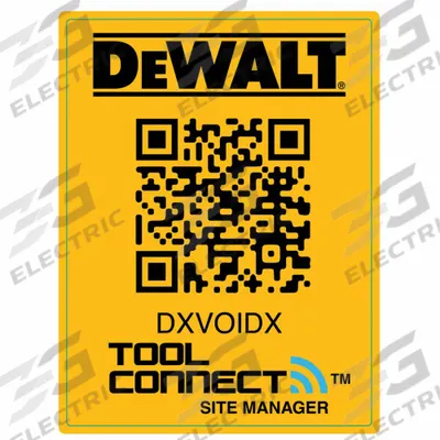 DEWALT Site Manager QR Code Tag: Adhesive Tag - DEWALT Tool Connect Tracking Tags
