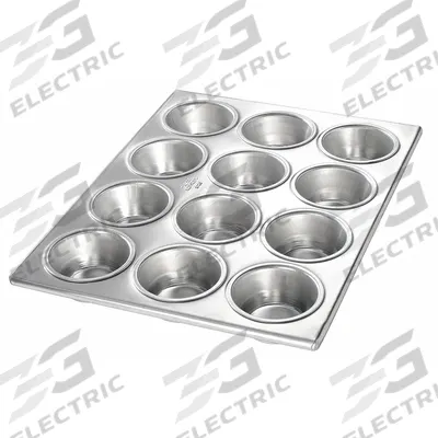 CHICAGO METALLIC Muffin Pan: Aluminum, 12 Slots, 10 3/4 in Overall Wd, 1 3/8 in Overall Dp - Cupcake & Muffin Pans
