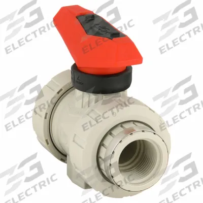 GF PIPING SYSTEMS Manual Two-Way Ball Valve: 1 in, Polypropylene, Straight, FNPT x FNPT - Polypropylene Ball Valves