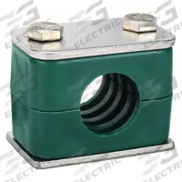 ZSI Vibration-Dampening Beta Clamp: Ribbed Bore, 304 Stainless Steel Clamp, Polypropylene Cushion (MPN S2008S-SS)