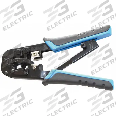 WESTWARD Crimper: For RJ-11/RJ-12/RJ-45, 7 1/4 in Overall Lg, Deluxe Cushion Grip - Modular Data Plug Crimpers