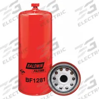 BALDWIN FILTERS Fuel Filter: Spin-On, 4 5/16 in Outside Dia, 1"-14 Thread Size, Cellulose, BF1281. Key specifications — attr1137520: BF1281; attr1137521: FS19754; attr434022: BALDWIN FILTERS; attr427730: Cellulose; attr427731: Integral Post Seal; attr1017112: Trucks.